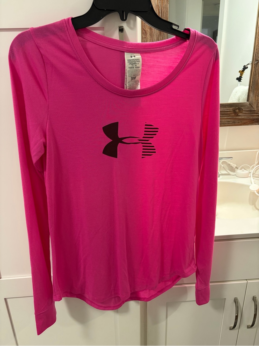 Under Armour Neon Pink Long Sleeve Logo Shirt